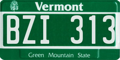 VT license plate BZI313