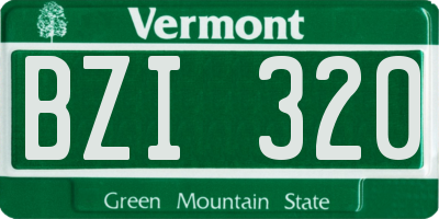 VT license plate BZI320