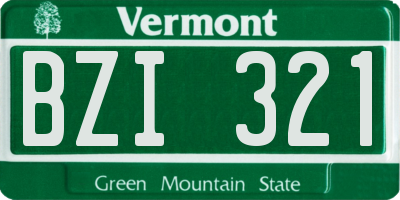 VT license plate BZI321