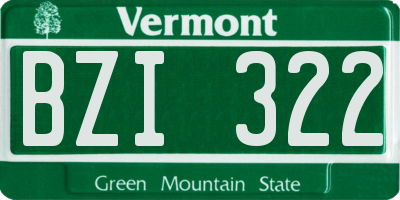 VT license plate BZI322