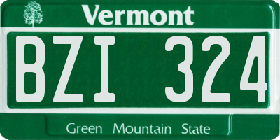 VT license plate BZI324