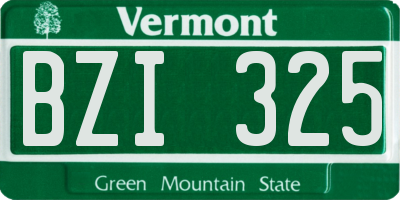 VT license plate BZI325