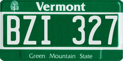VT license plate BZI327
