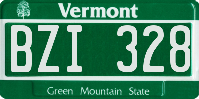 VT license plate BZI328