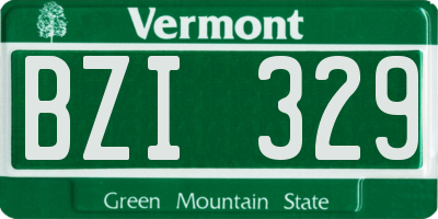 VT license plate BZI329