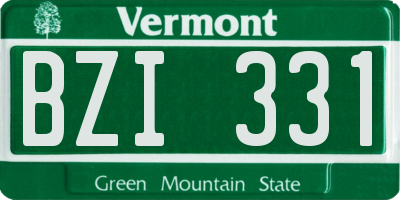 VT license plate BZI331