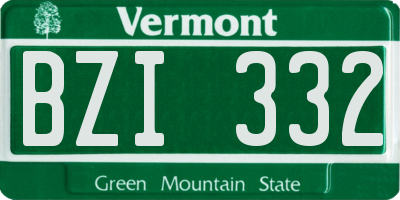 VT license plate BZI332