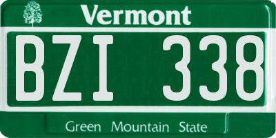 VT license plate BZI338