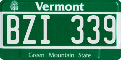 VT license plate BZI339