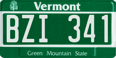 VT license plate BZI341