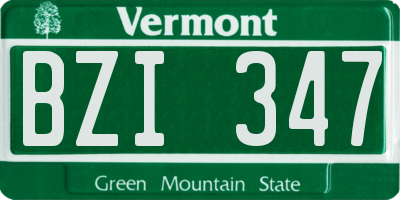 VT license plate BZI347
