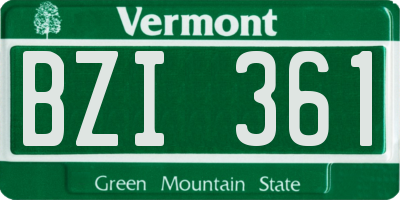 VT license plate BZI361