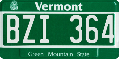 VT license plate BZI364