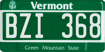 VT license plate BZI368