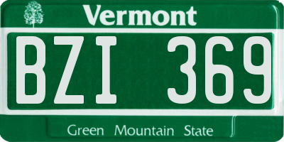 VT license plate BZI369