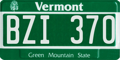 VT license plate BZI370
