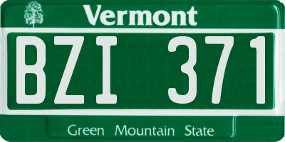 VT license plate BZI371