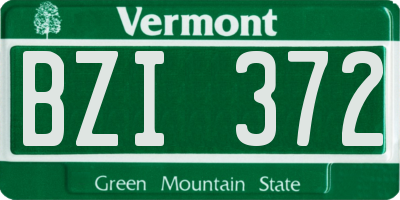 VT license plate BZI372