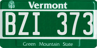 VT license plate BZI373