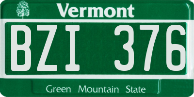 VT license plate BZI376