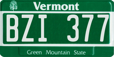 VT license plate BZI377