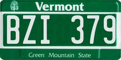 VT license plate BZI379
