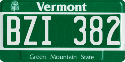 VT license plate BZI382