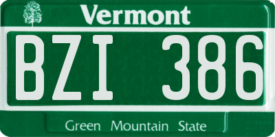 VT license plate BZI386