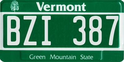 VT license plate BZI387