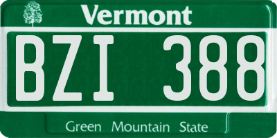 VT license plate BZI388