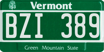 VT license plate BZI389