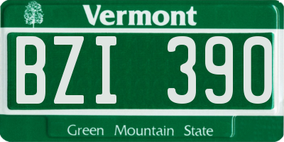 VT license plate BZI390