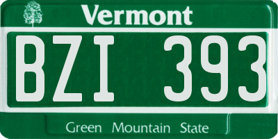 VT license plate BZI393