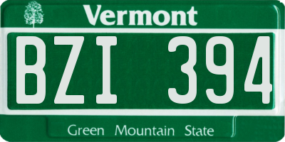 VT license plate BZI394