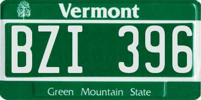 VT license plate BZI396
