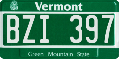 VT license plate BZI397
