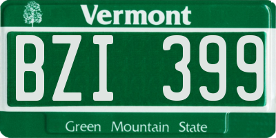 VT license plate BZI399
