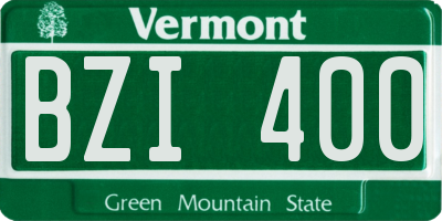VT license plate BZI400