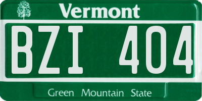 VT license plate BZI404