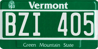 VT license plate BZI405