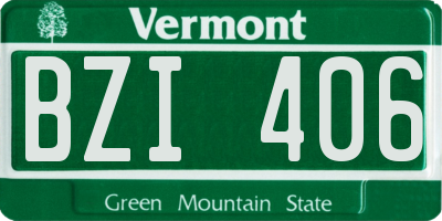 VT license plate BZI406