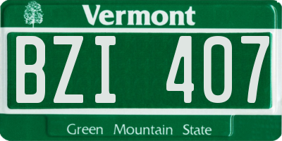 VT license plate BZI407