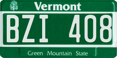 VT license plate BZI408