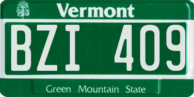VT license plate BZI409