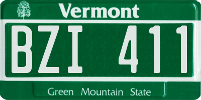 VT license plate BZI411