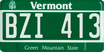 VT license plate BZI413