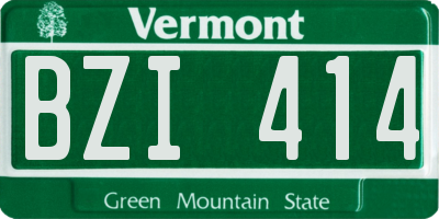 VT license plate BZI414