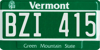 VT license plate BZI415