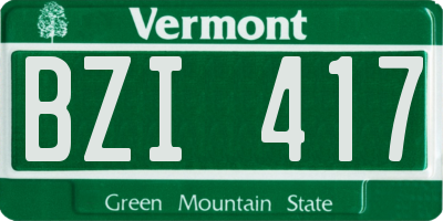 VT license plate BZI417