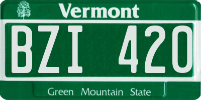 VT license plate BZI420